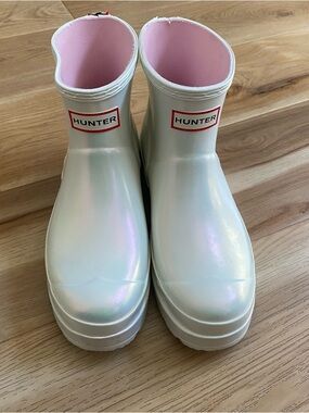 Hunter Iridescent Pearl Short Rain Boots